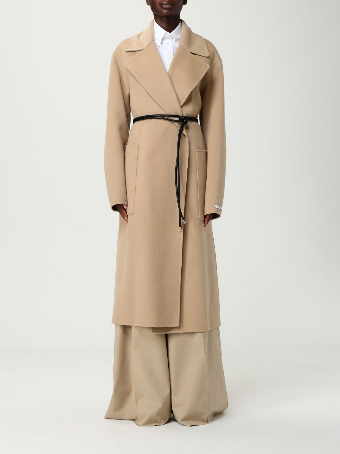 Sportmax Coat Woman Color Camel In Brown