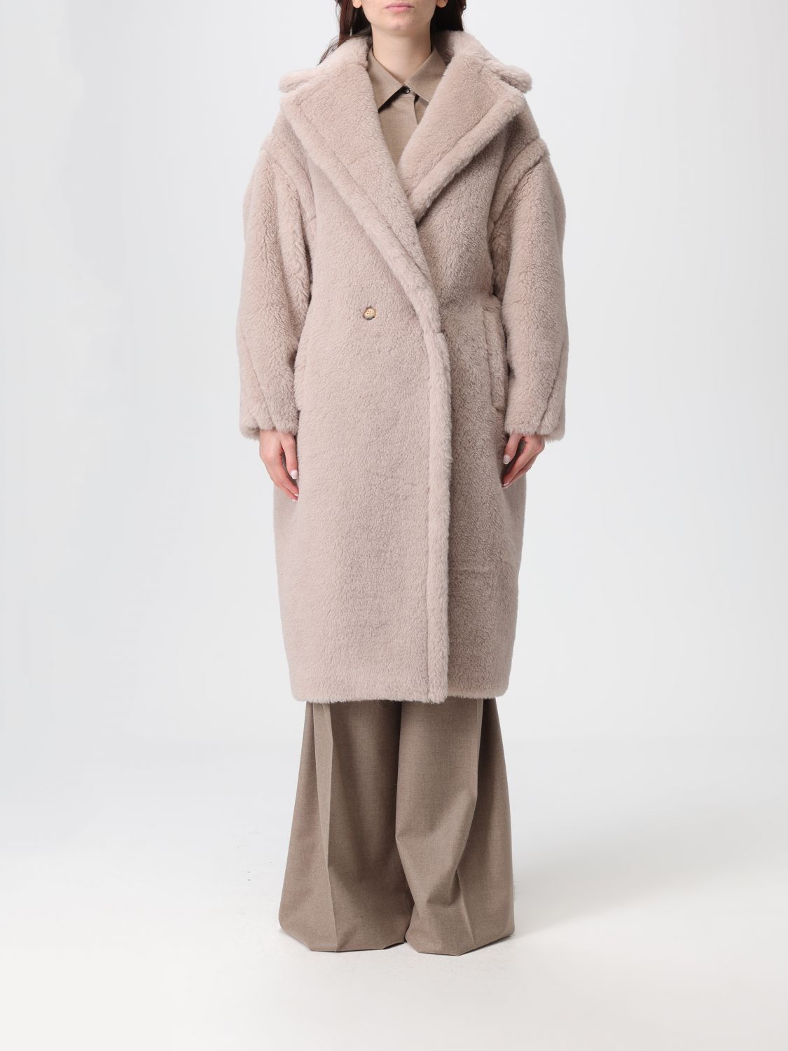Max Mara 'tedgirl' Coat In Pink