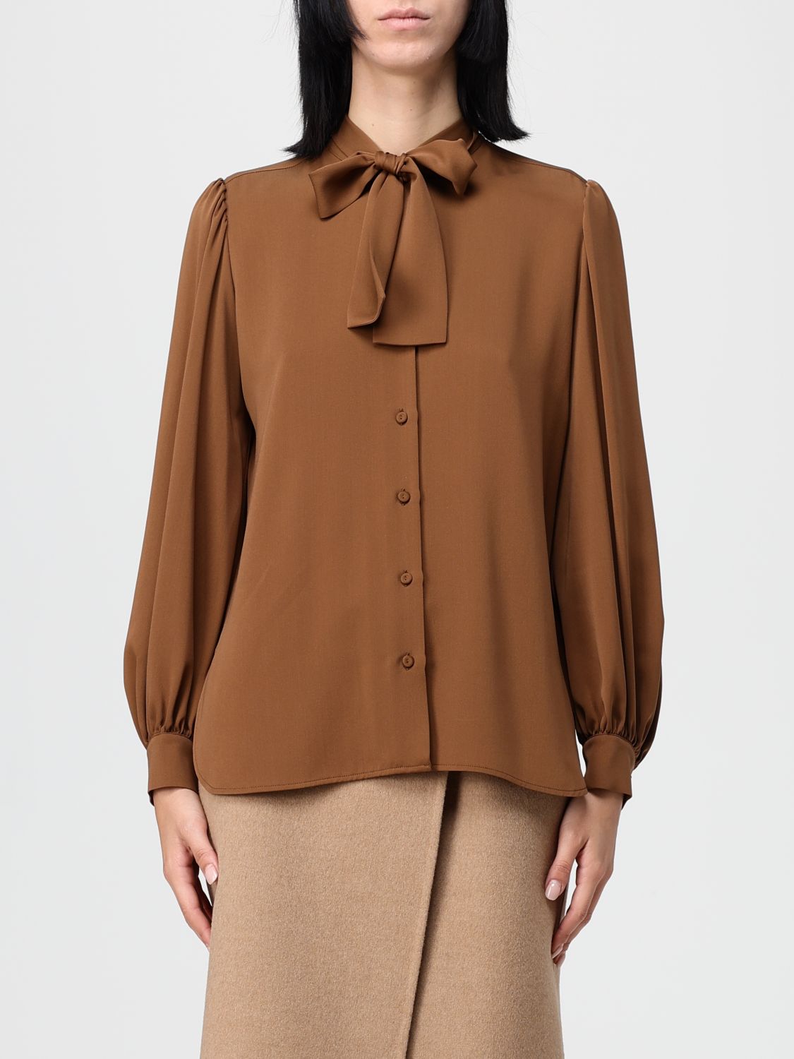 Max Mara Shirt  Woman Color Leather In Brown