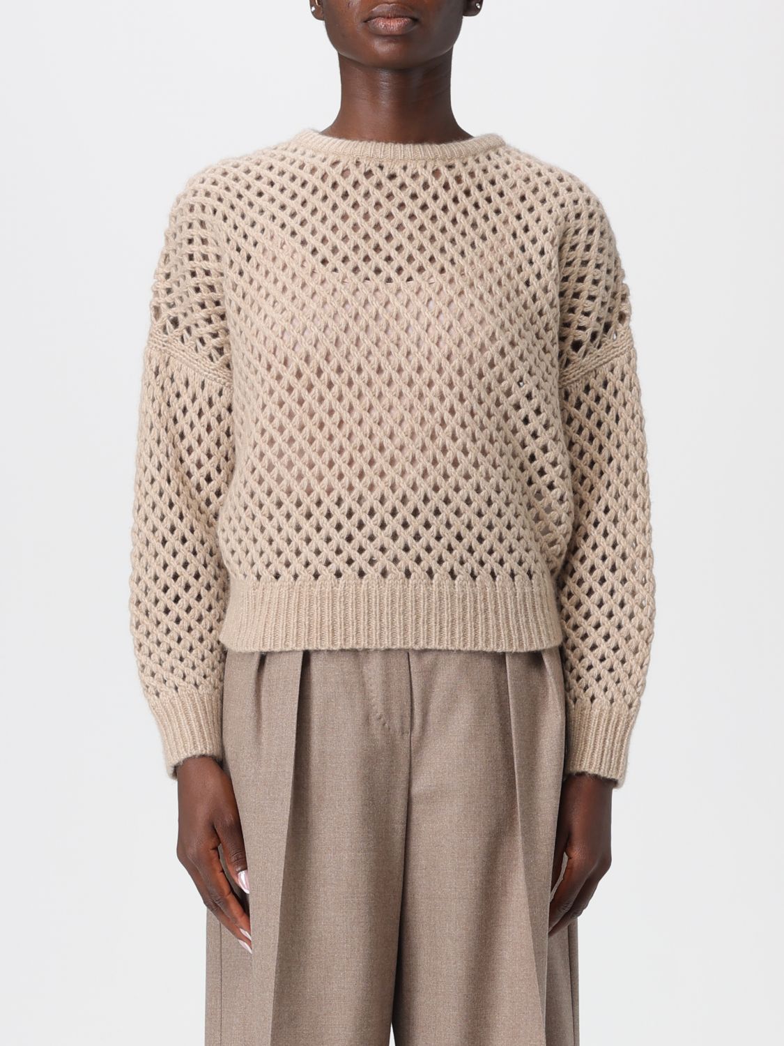 Max Mara Sweater Woman Color Beige In Neutral