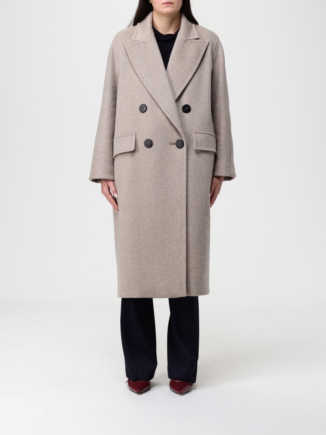 Max Mara Coat  Woman Color Earth In Gray
