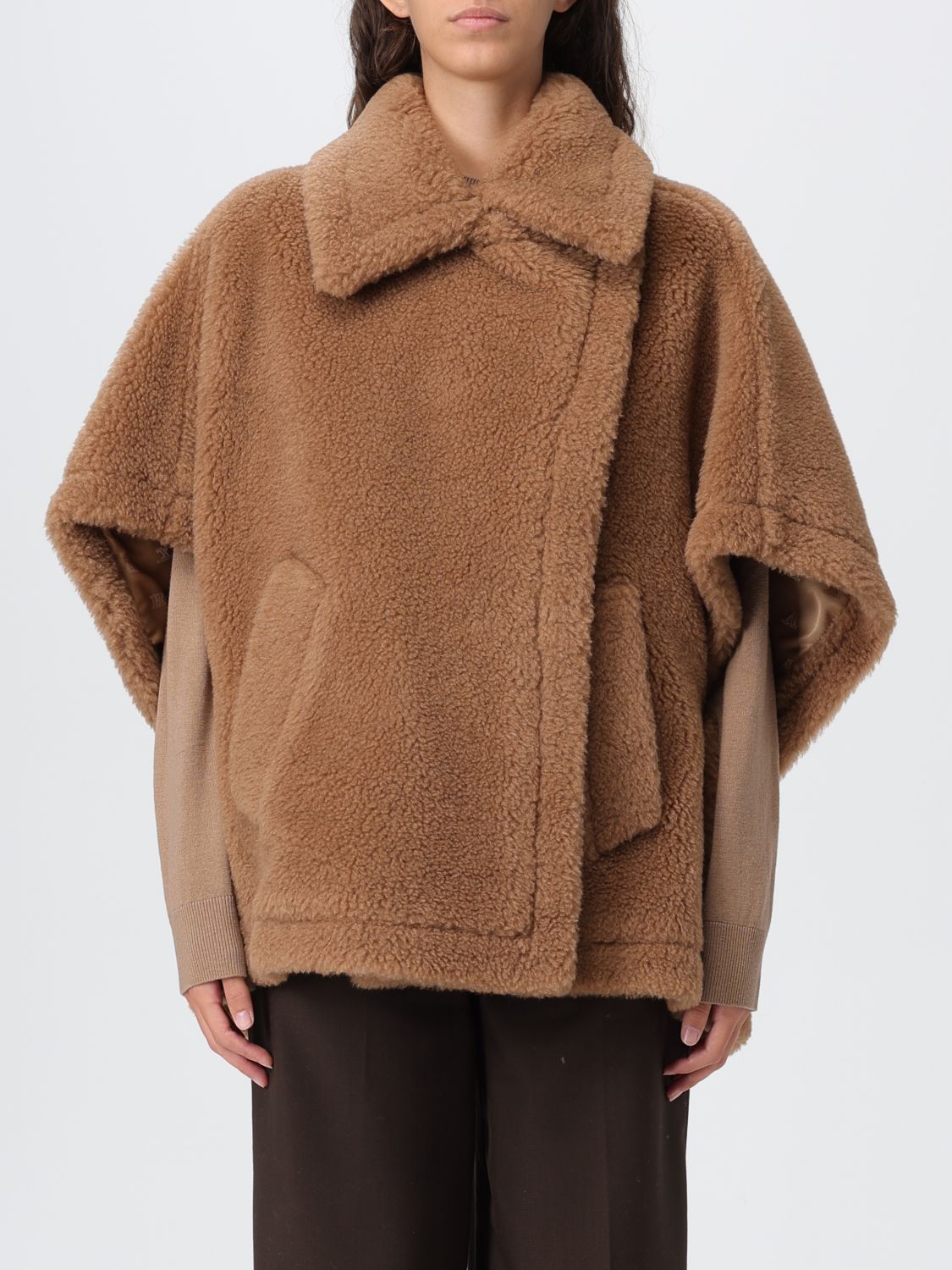 Max Mara Cape Woman Color Camel In Brown