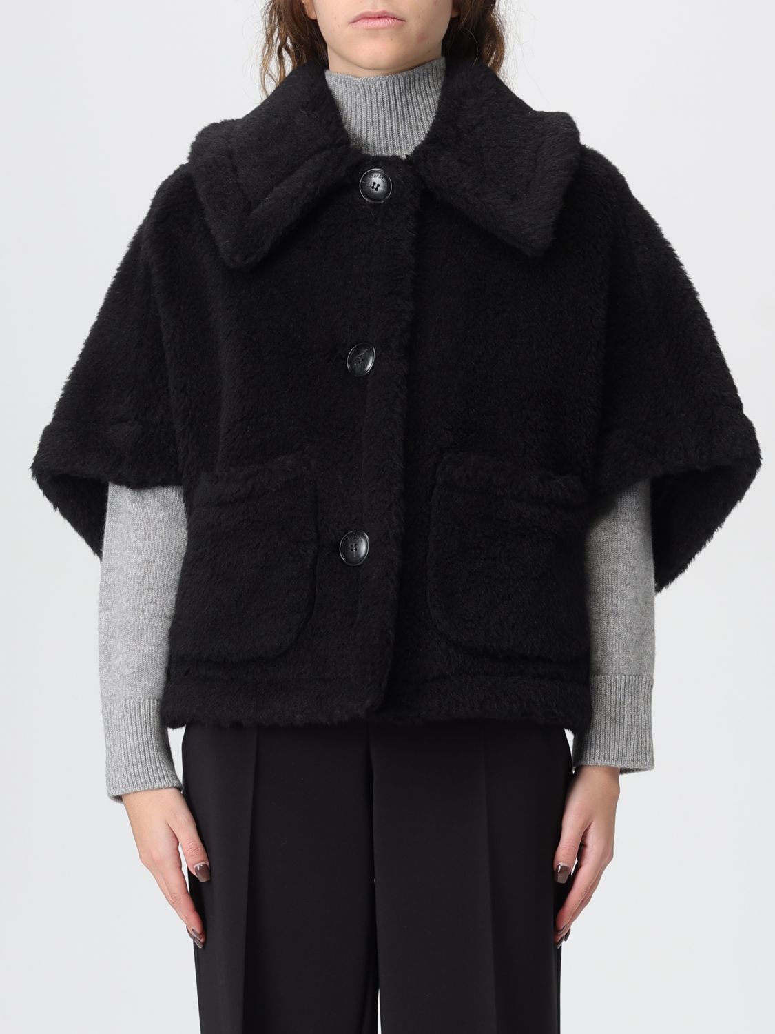 Max Mara Coat  Woman Color Black In Multi