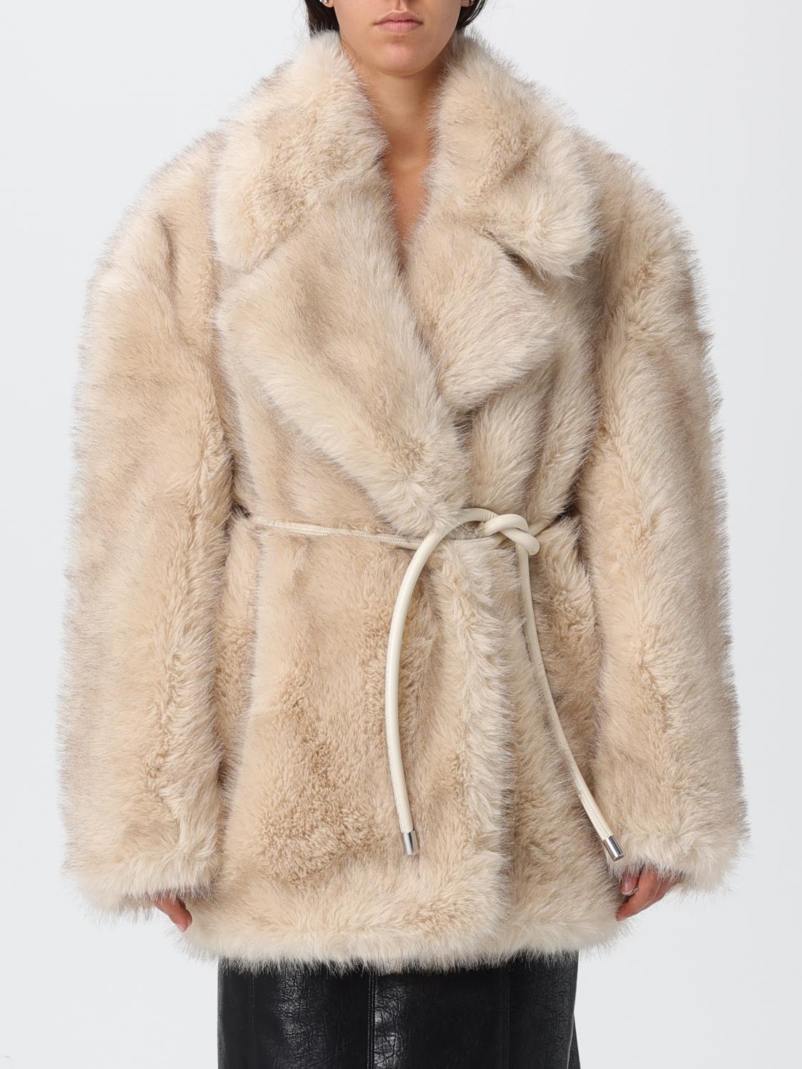 Sportmax Rosaria Belted Plush Jacket In Neutral