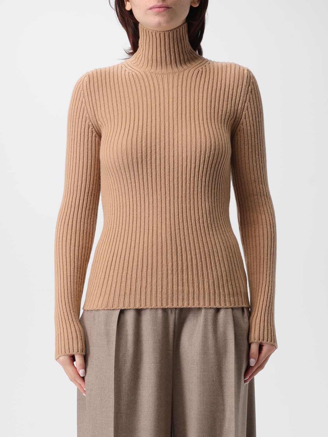 Max Mara Sweater Woman Color Camel In Brown