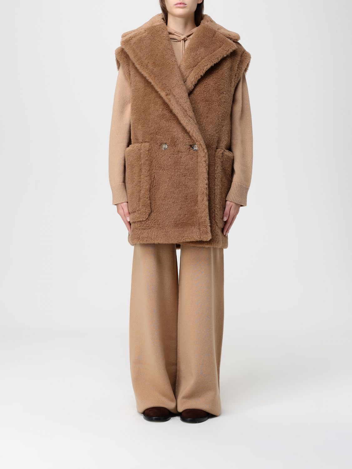Max Mara Coat Woman Color Camel In Brown