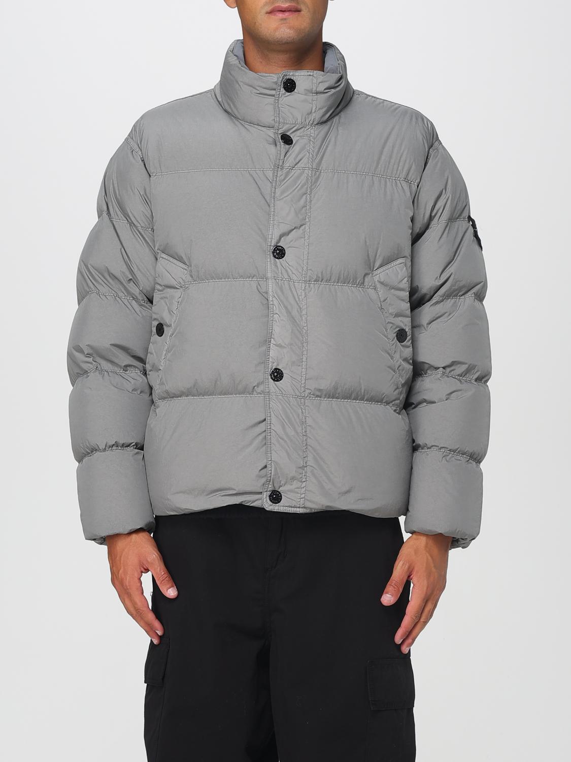 Stone Island Grey Recycled Nylon Reps Down Jacket In Gray