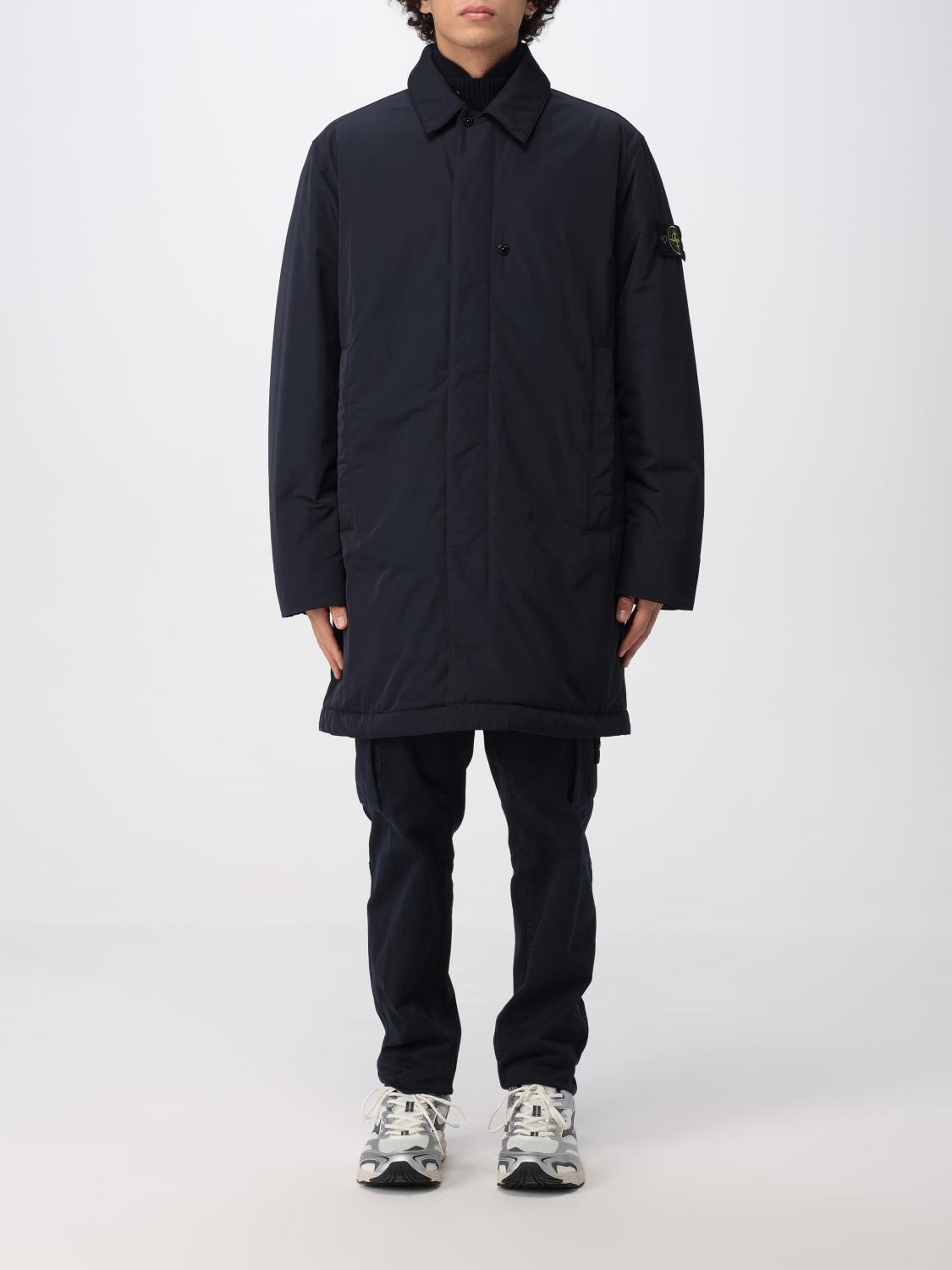 Stone Island Jacket Men Color Blue In Black