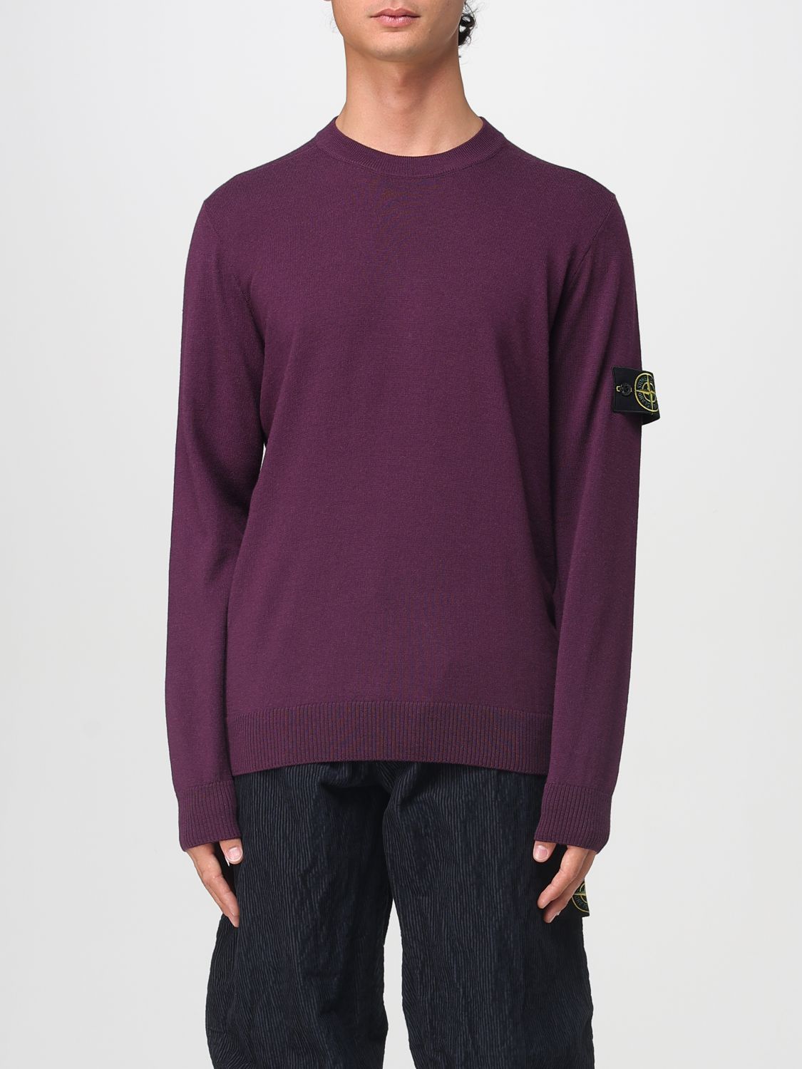 Stone Island Sweater Men Color Burgundy In Burgundy