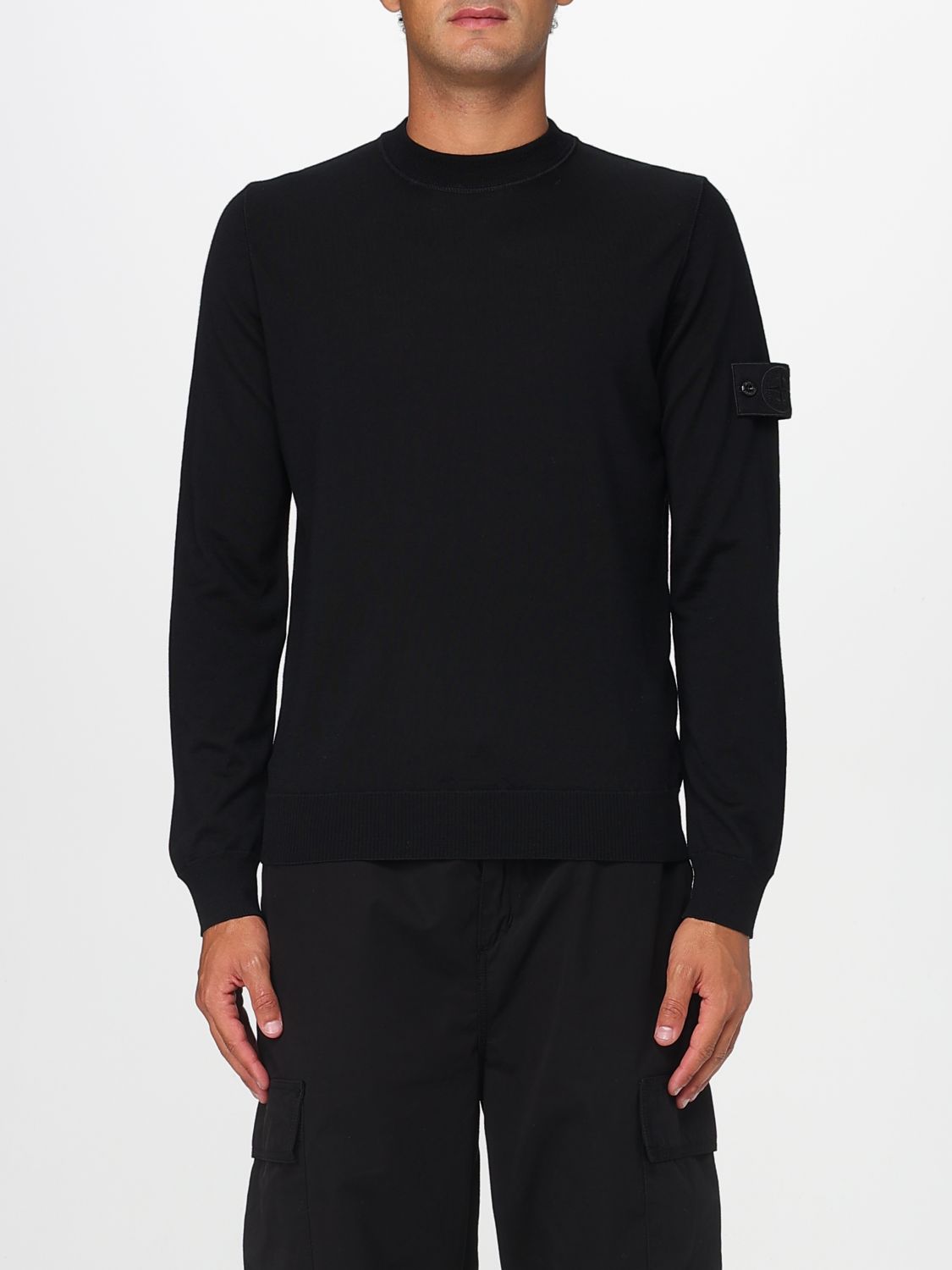 Stone Island 5100053 Soft Organic Cotton Sweater In Black