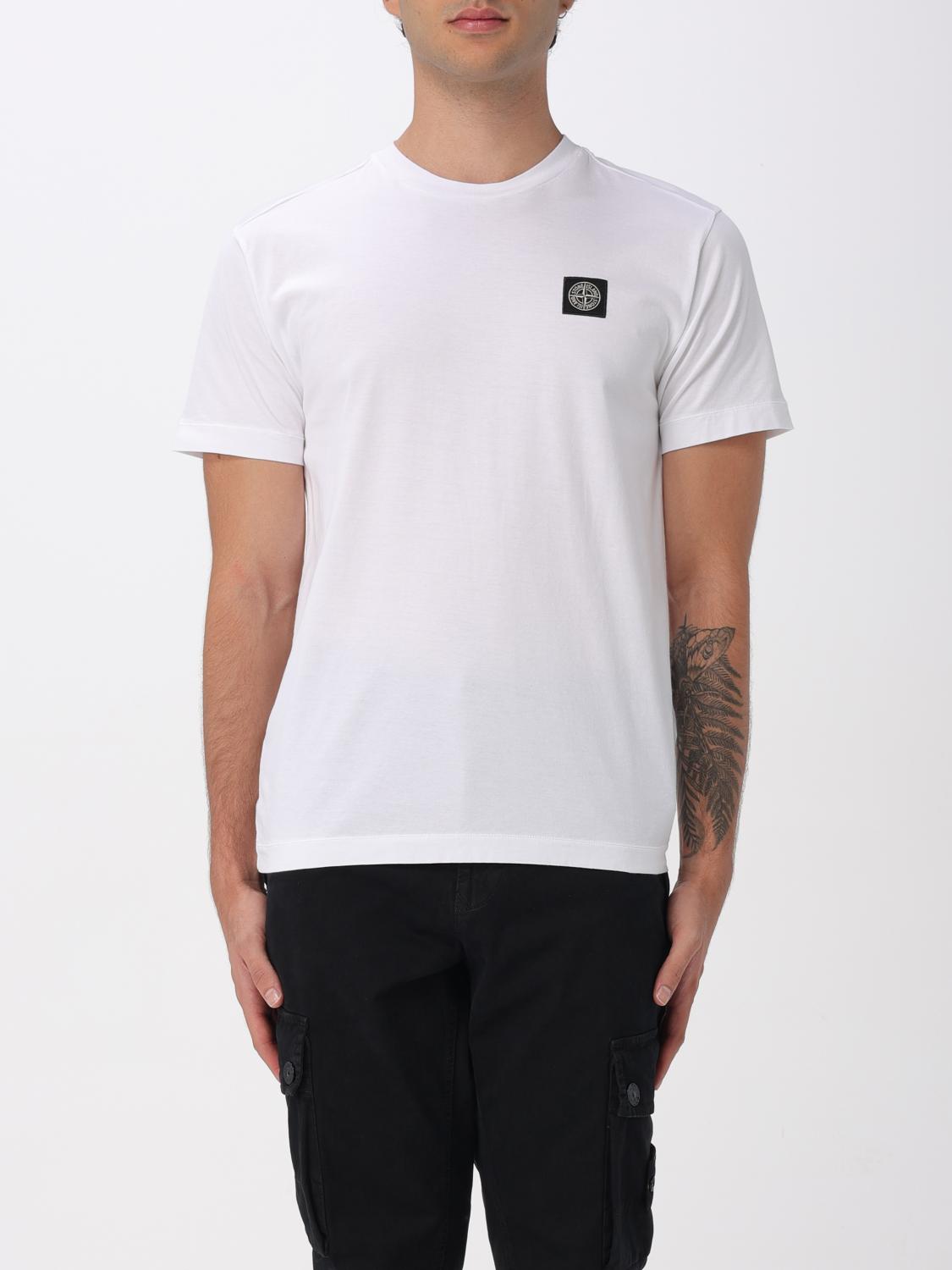 Stone Island Man Off-white T-shirts & Tank Tops In White