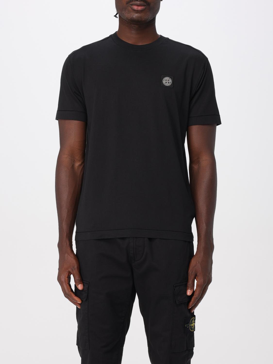 Stone Island Logo Patch T-shirt In Black