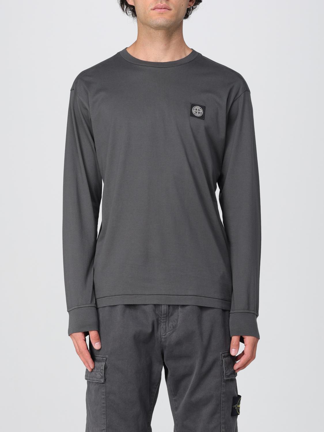 Stone Island Compass-motif Long-sleeve T-shirt In Black