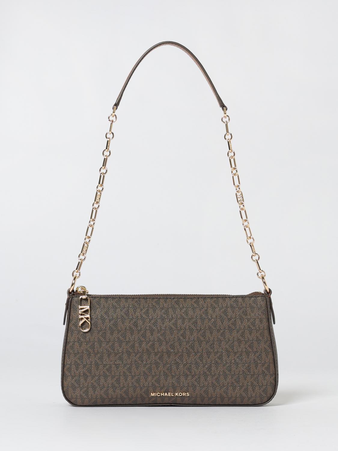 Michael Kors Empire Medium-sized Chain Link Shoulder Bag In Brown