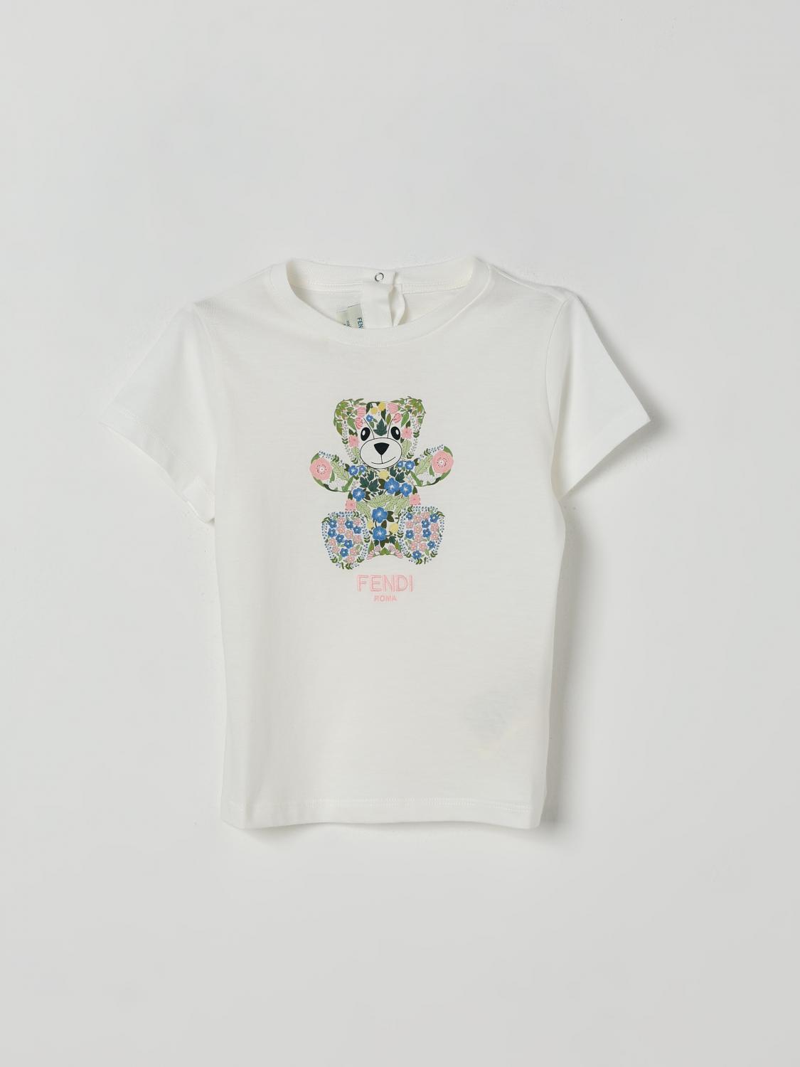 FENDI T-Shirt Kids color White　FENDI Tシャツ キッズカラー ホワイト FENDI