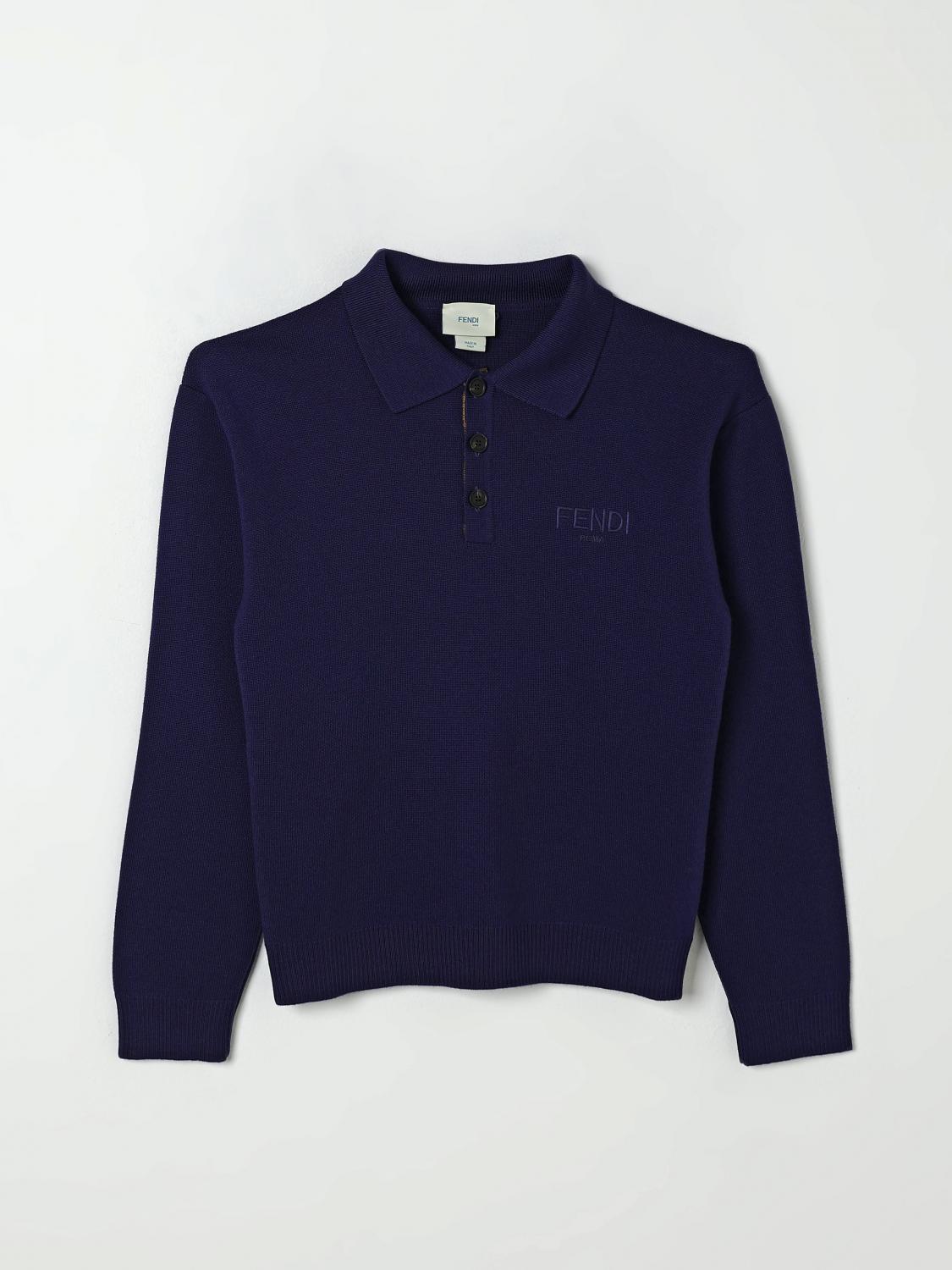 FENDI Polo in lana vergine con dettagli FF