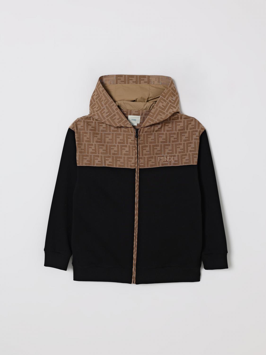 FENDI Felpa con cappuccio in misto cotone