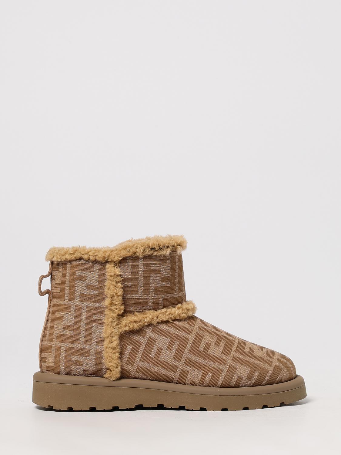 FENDI Stivaletto misto cotone con monogram FF jacquard