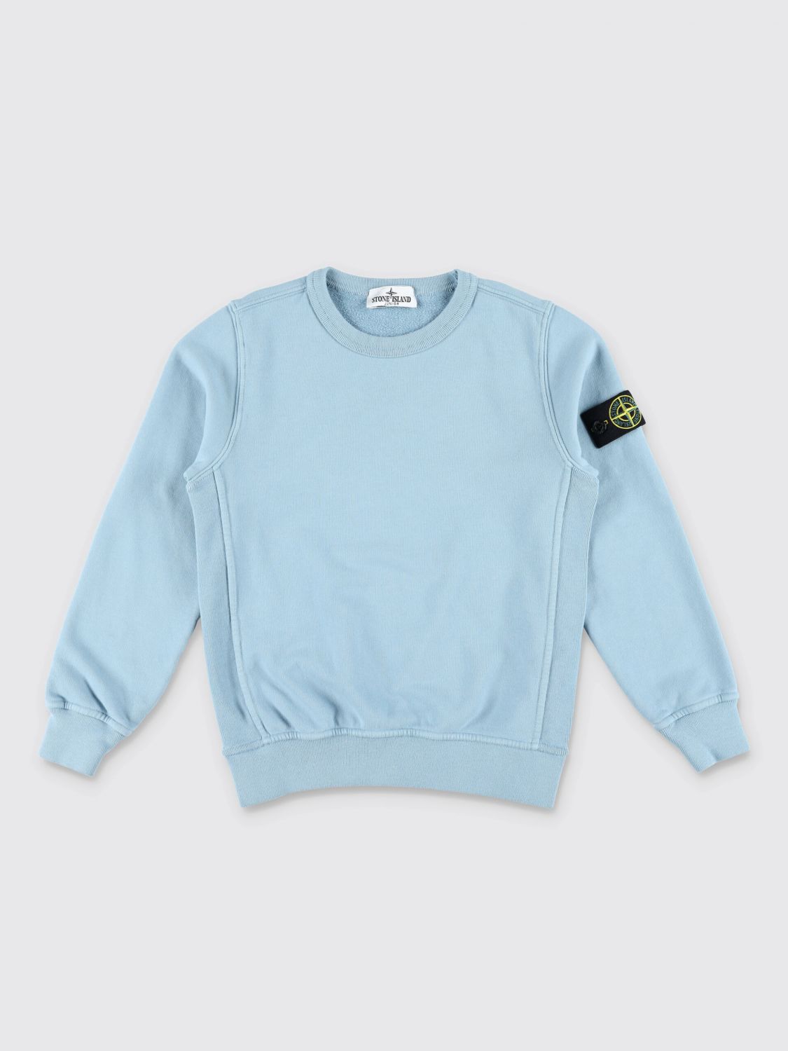 Stone Island Logo-patch Crew-neck Sweatshirt In Blue