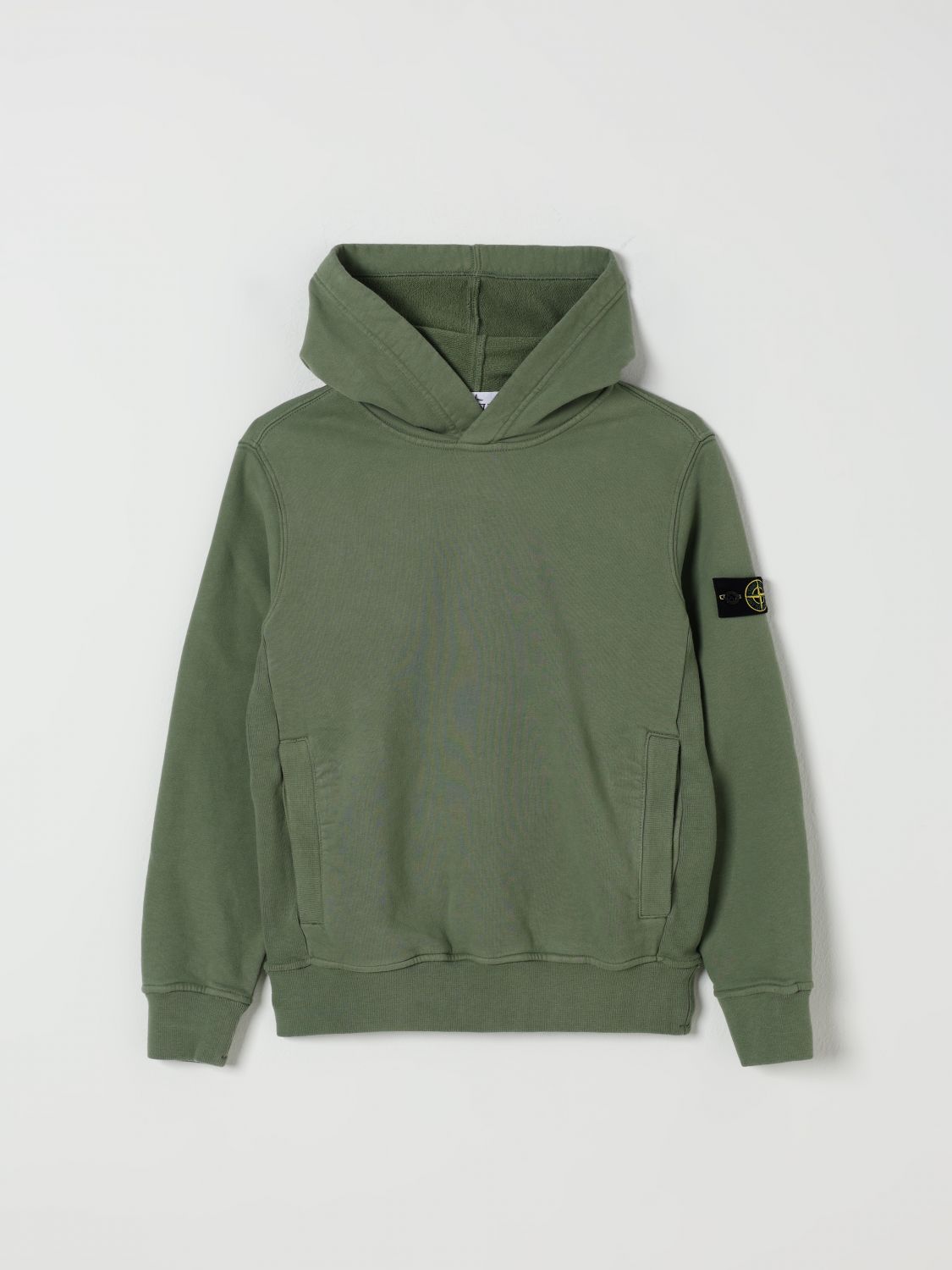 Stone Island Sweater Junior Kids Color Sand In Green
