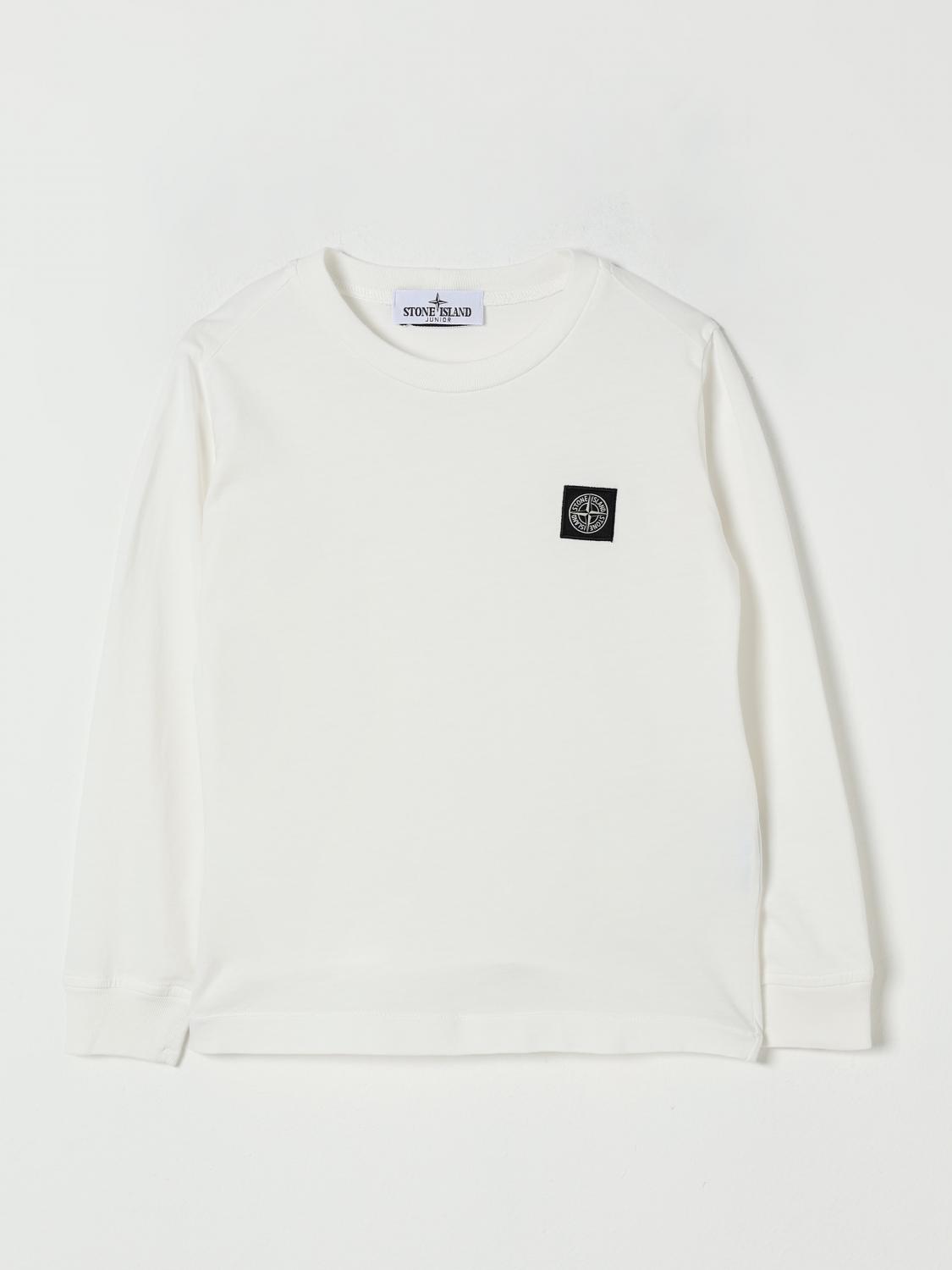Stone Island Compass Rose Patch Long-sleeved T-shirt Kids In White