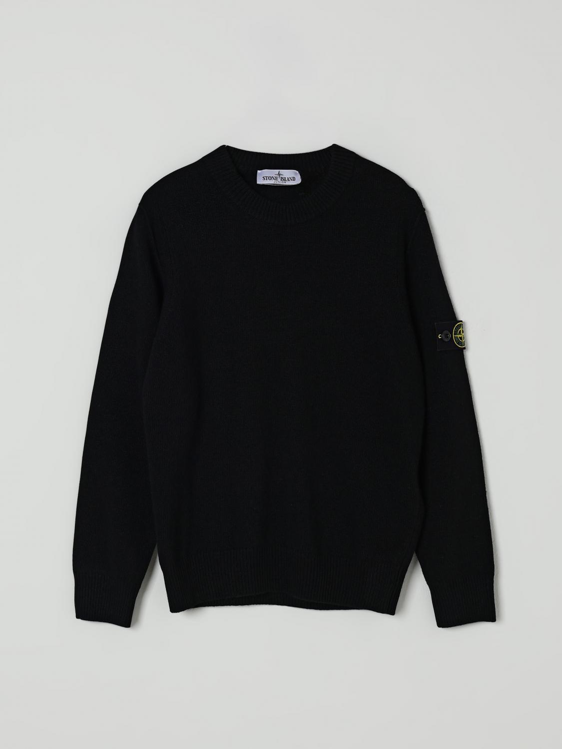 STONE ISLAND JUNIOR Sweater Kids color Black　STONE ISLAND JUNIOR セーター キッズカラー ブラック STONE