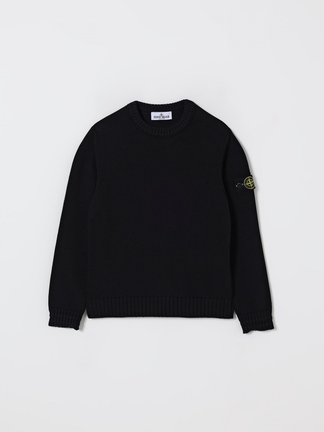 STONE ISLAND JUNIOR Sweater Kids color Black 1　STONE ISLAND JUNIOR セーター キッズカラー ブラック 1 STONE