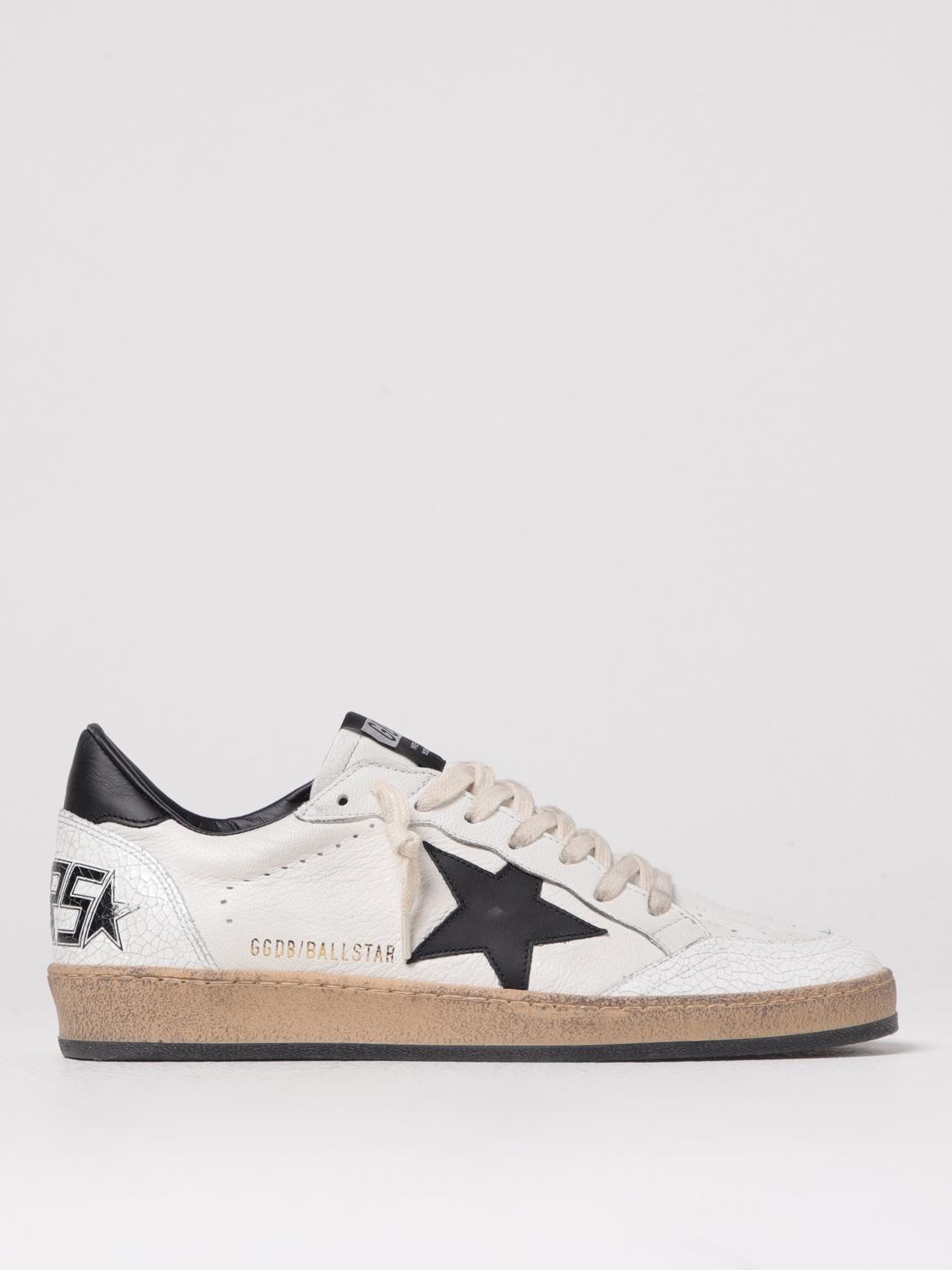 Golden Goose Ballstar White Sneaker With Side Star Application In Leather Man In White