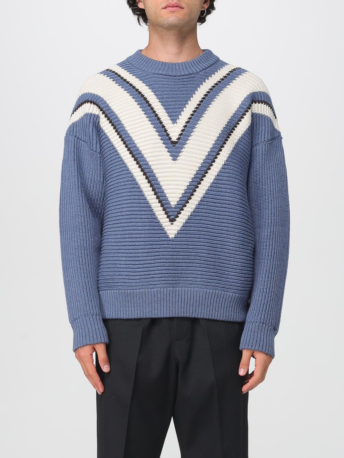 Golden Goose Jacquard Wool Sweater With Cream-colored Pattern Clothing In Blue