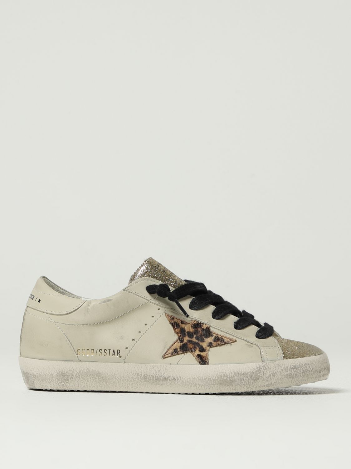 Golden Goose Super Star Light Beige Cow Leather Sneakers In Gray
