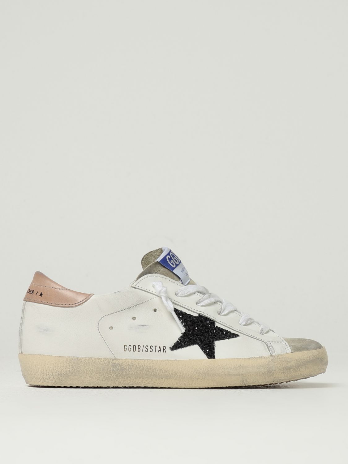 Golden Goose Super Star Glitter Sneakers In White