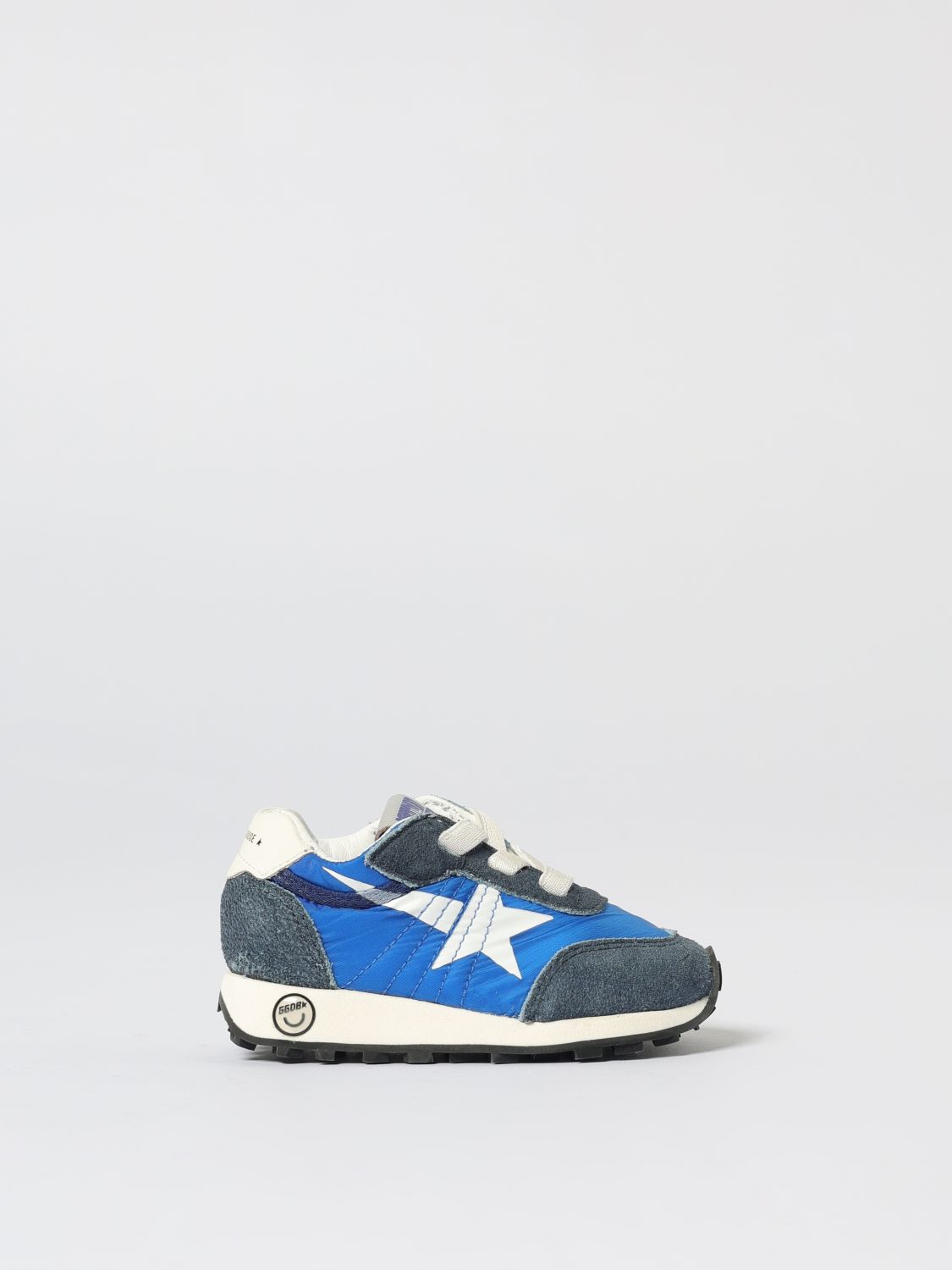 Golden Goose Blue/dark Kids' Running Marathon Suede And Mesh Low-top Trainers Eur 19 / 3 Uk In Purple