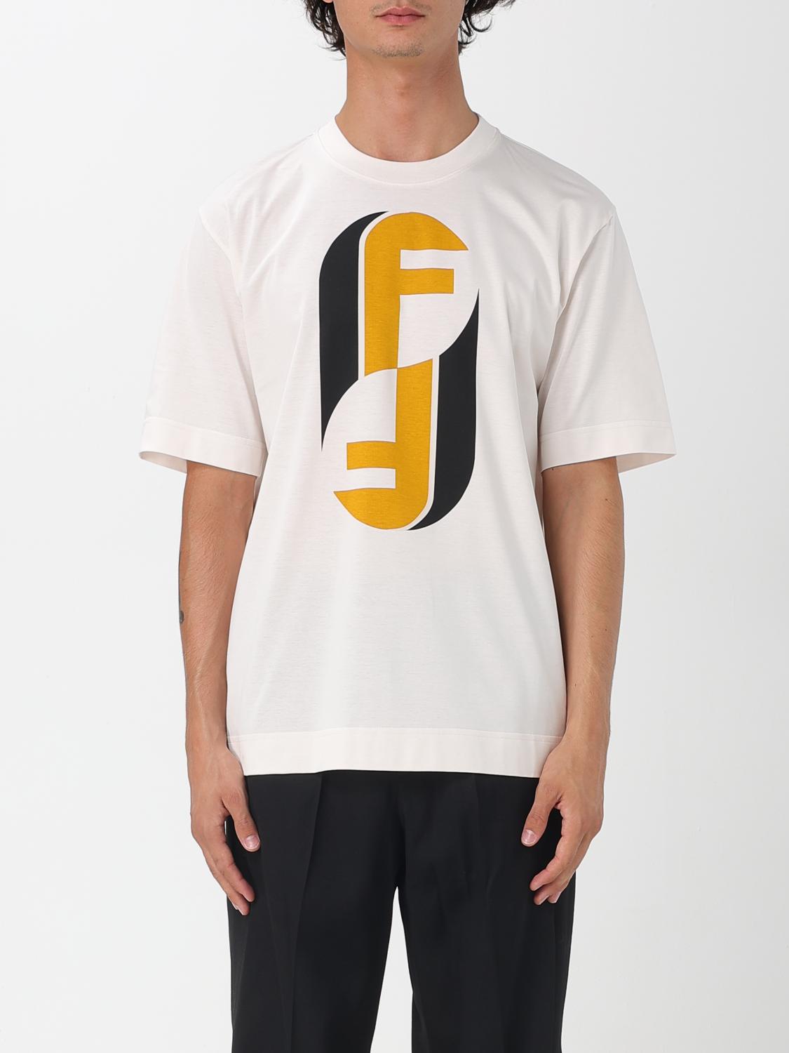 FENDI FENDI T-Shirt Men color White　FENDI Tシャツ メンズ カラー ホワイト