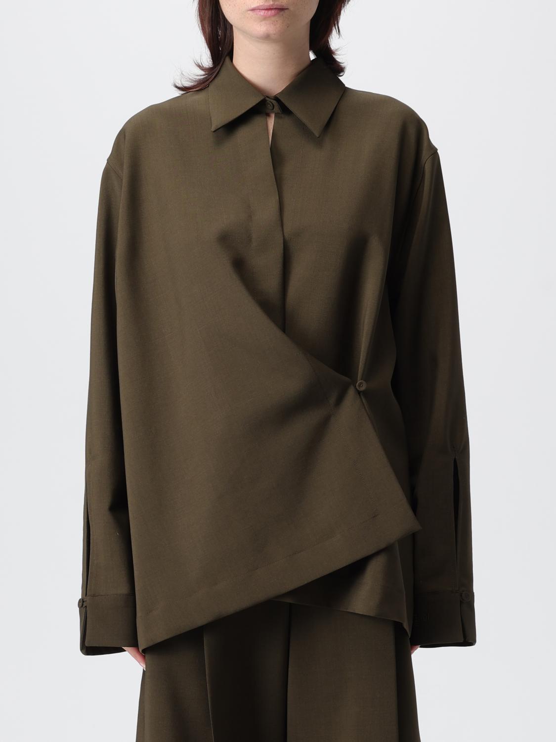 FENDI Camicia in misto lana drappeggiata