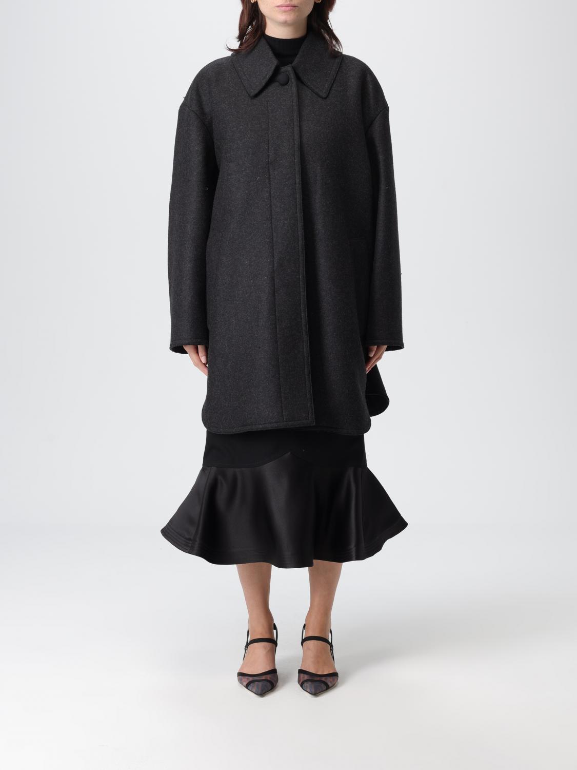 FENDI FENDI Coat Woman color Grey　FENDI コート ウーマン カラー グレー
