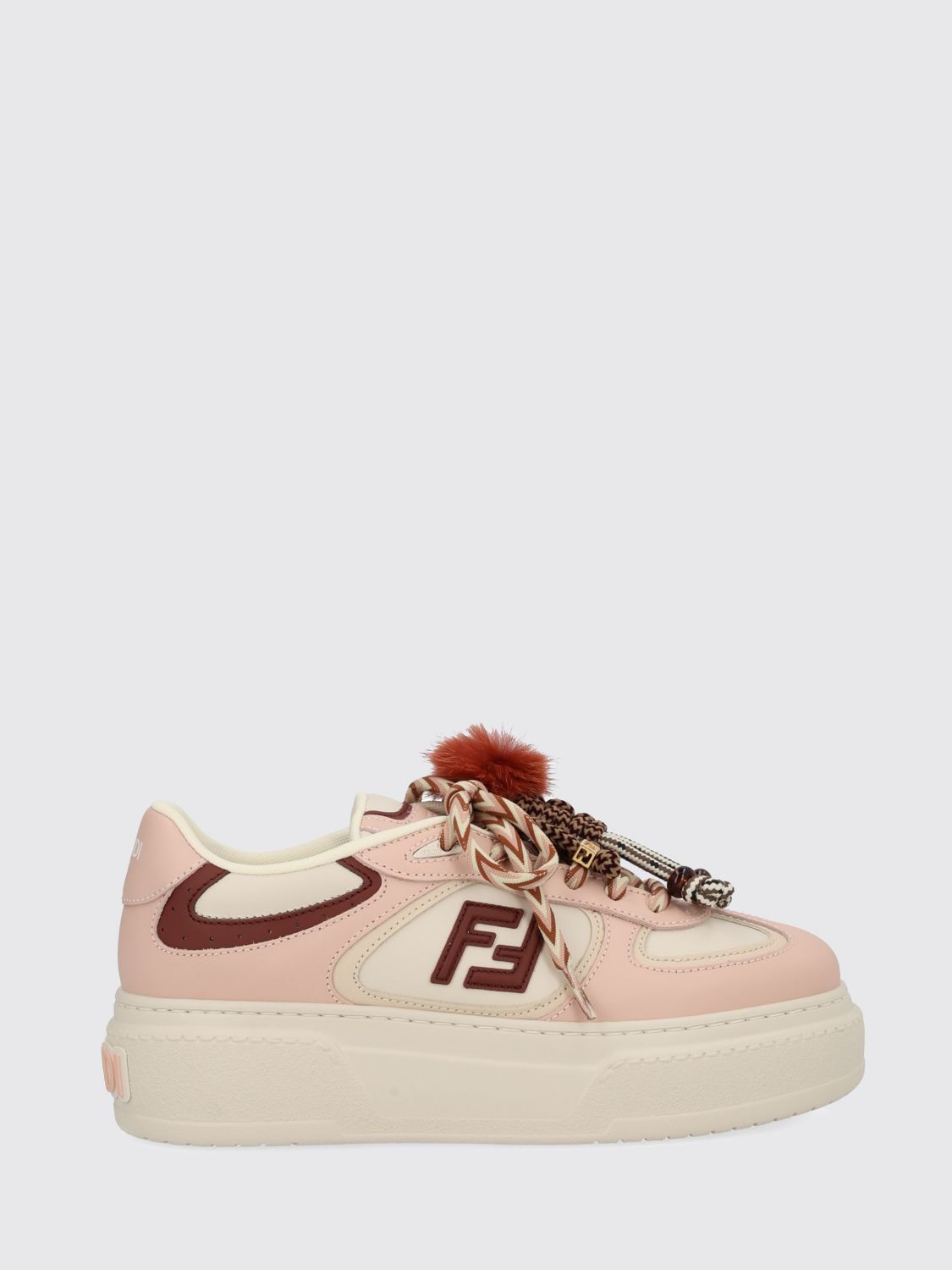 Sneakers platform Match Fendi in pelle