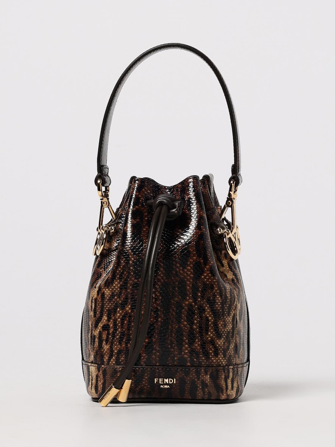 FENDI Borsa Mini Mon Tresor in pelle stampa animalier