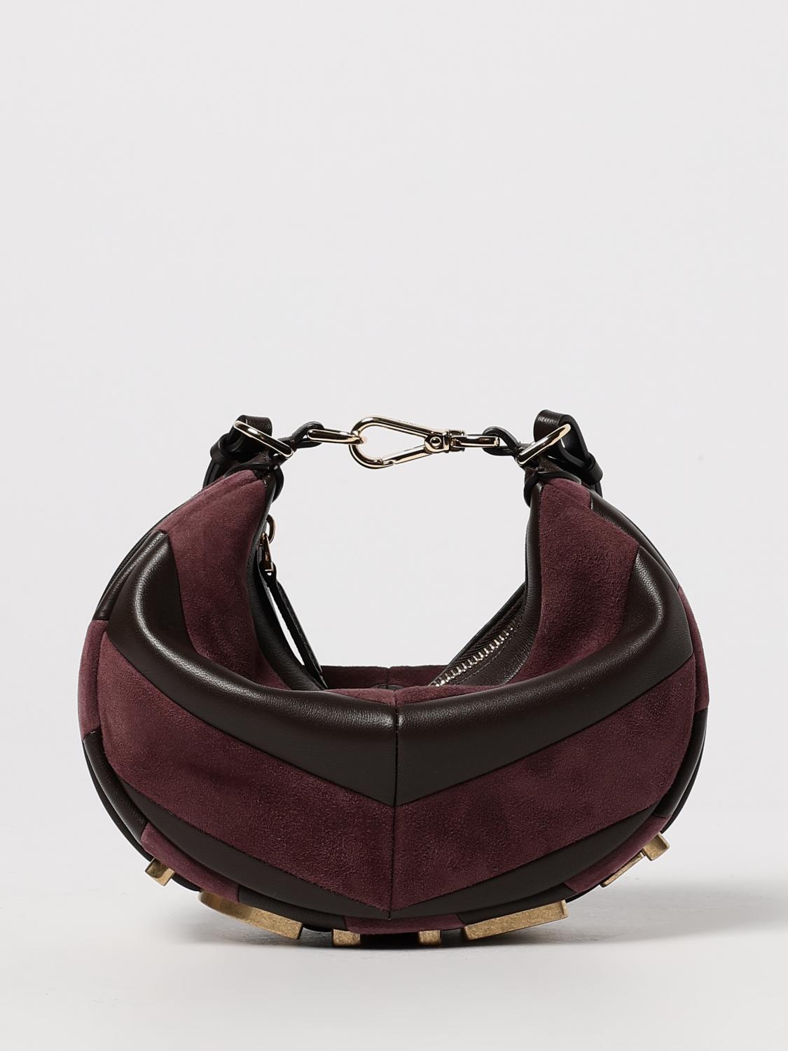 FENDI Borsa graphy Mini in pelle e camoscio intarsiate bicolor