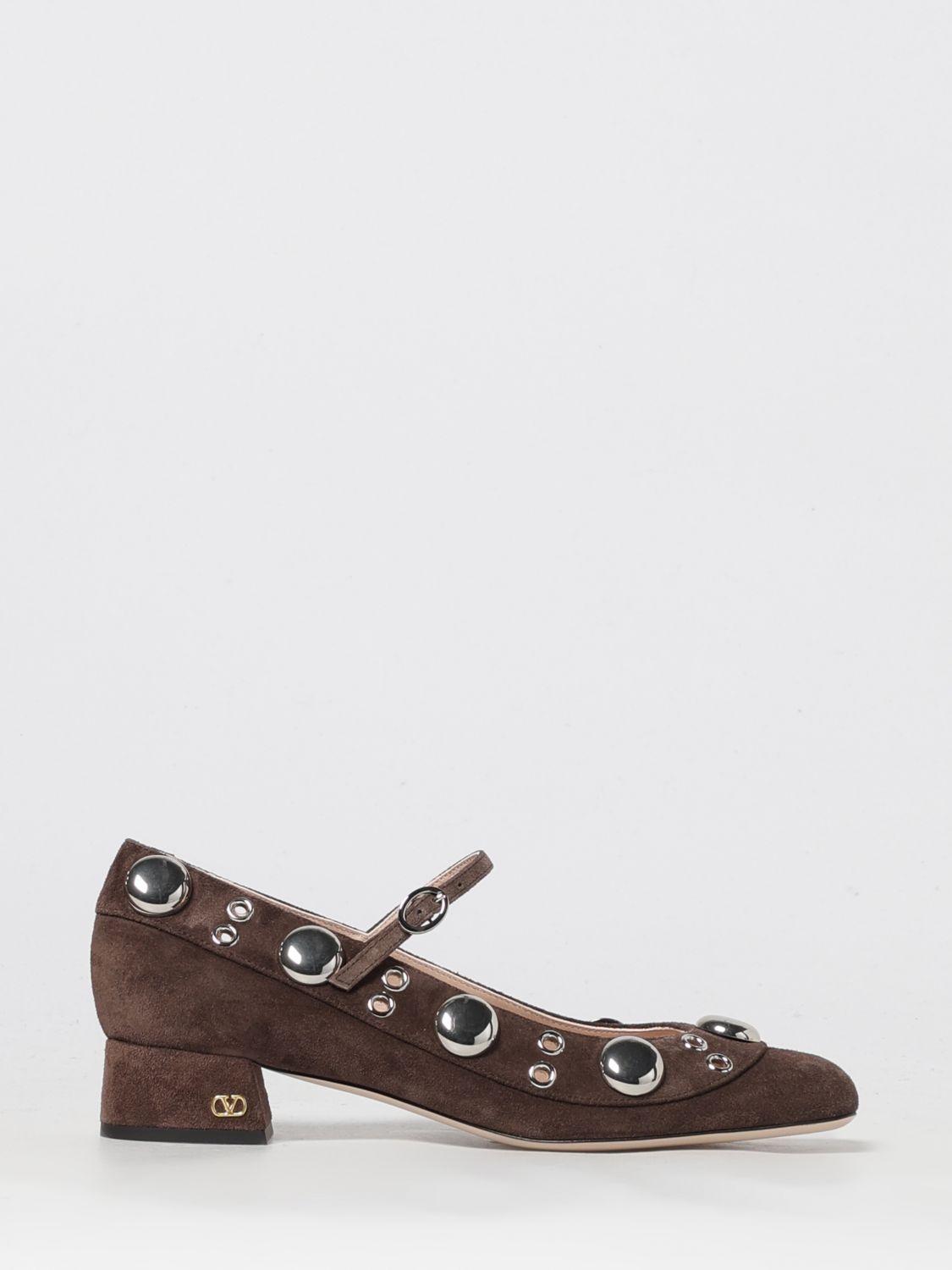 Valentino Stylish Block Heel Round Toe Pumps In Brown