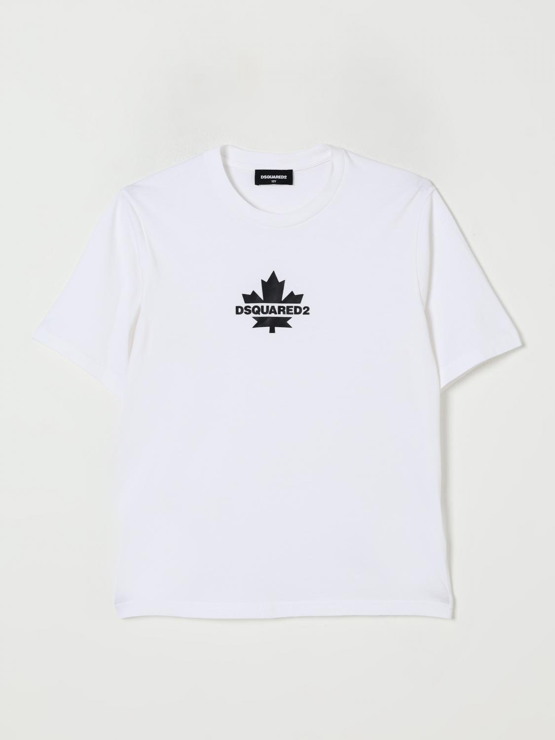 Dsquared2 Kids Maple Leaf Logo T-shirt In White