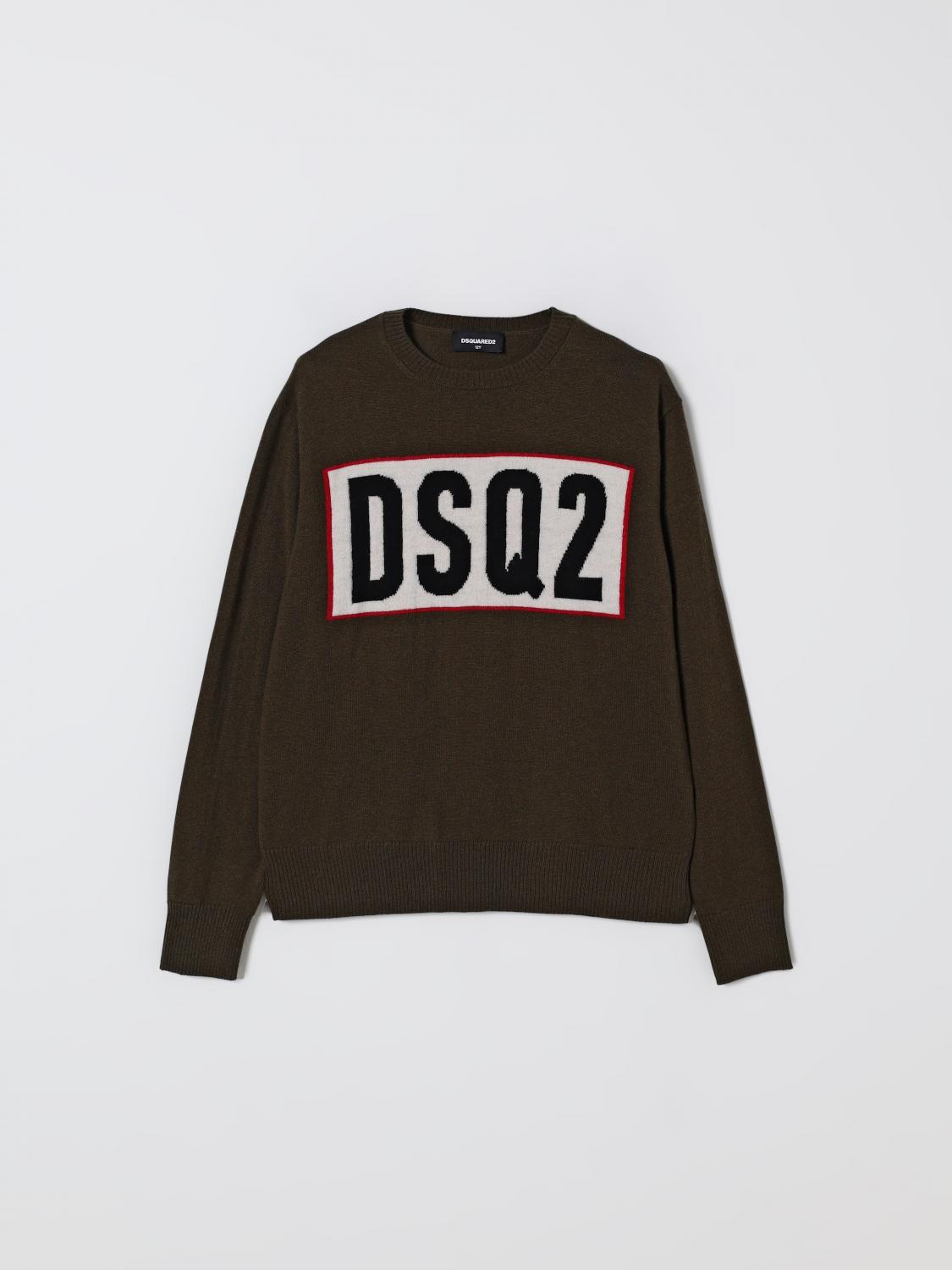 Dsquared2 Sweater Kids Color Green In Brown