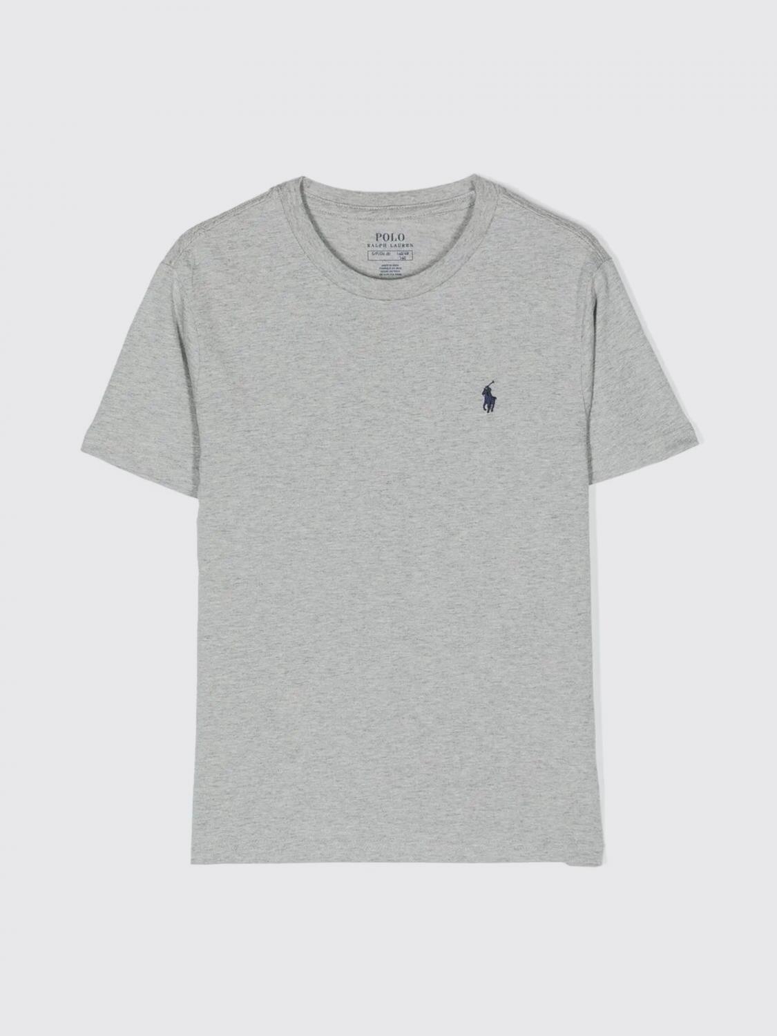 Polo Ralph Lauren Boys Grey Cotton Pony Logo T-shirt In Gray