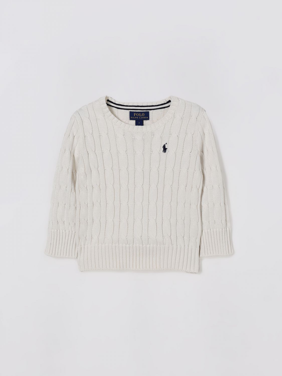 Polo Ralph Lauren Big Boys Cable Knit Sweater In White
