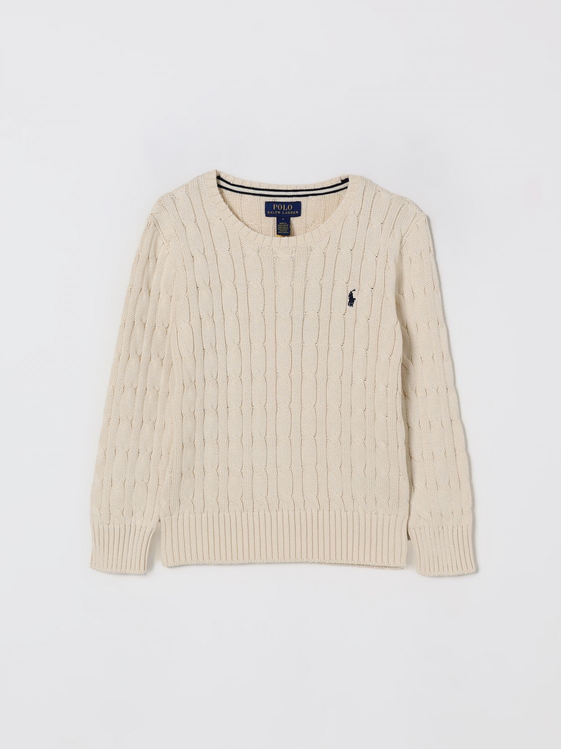 Polo Ralph Lauren Cable-knit Cotton Sweater In Neutral