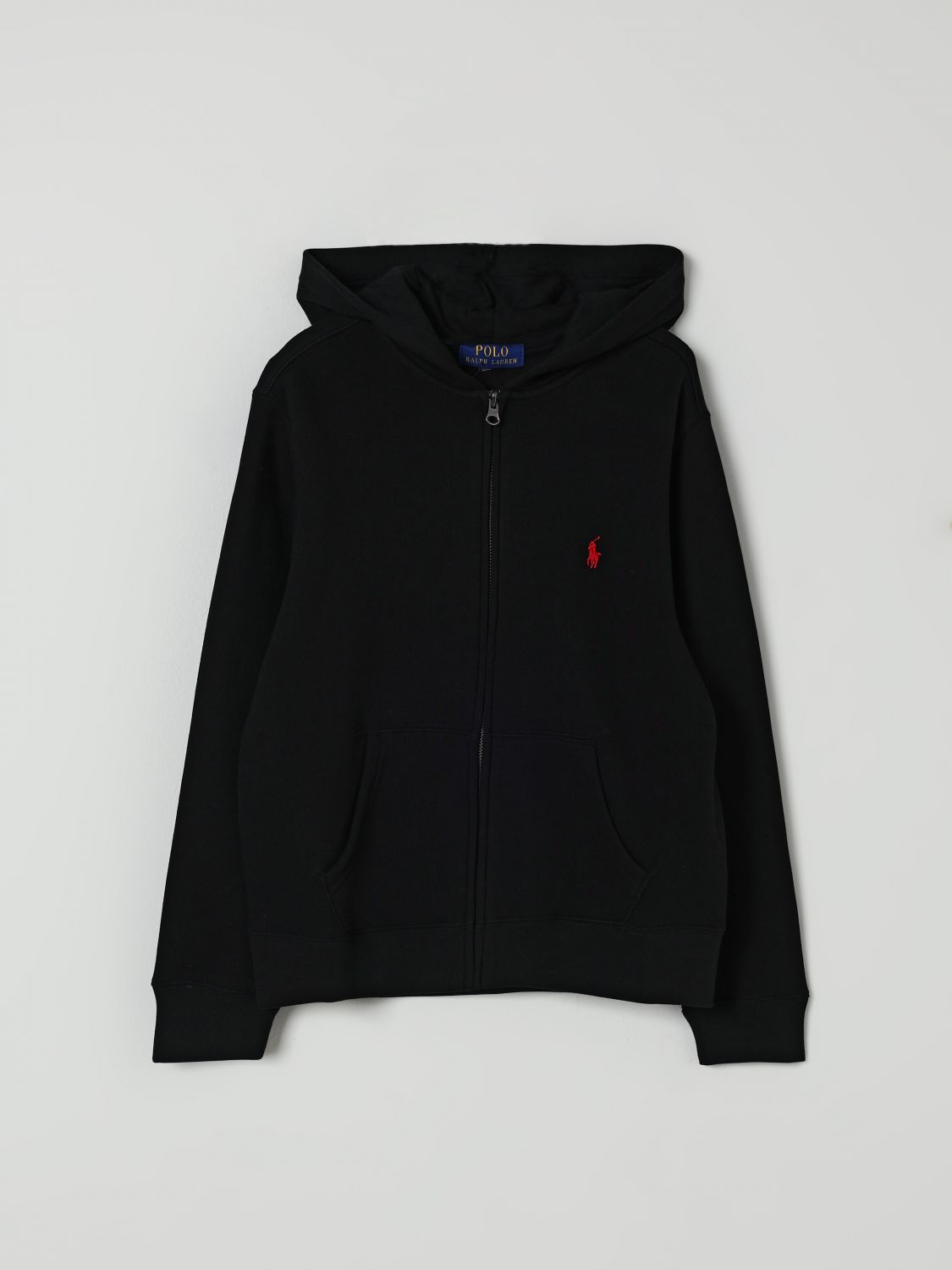 Polo Ralph Lauren Black Sweatshirt For Kids With Pony Logo In Black