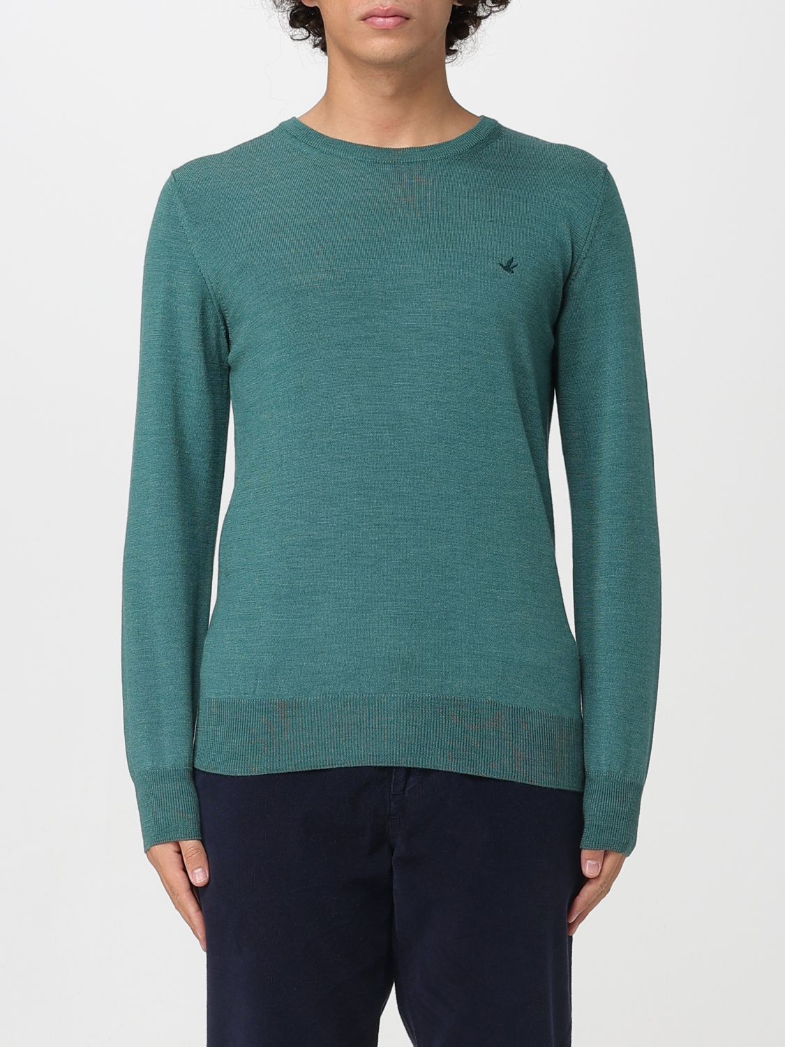 Brooksfield Man Sweater Green Size 36 Virgin Wool In Green