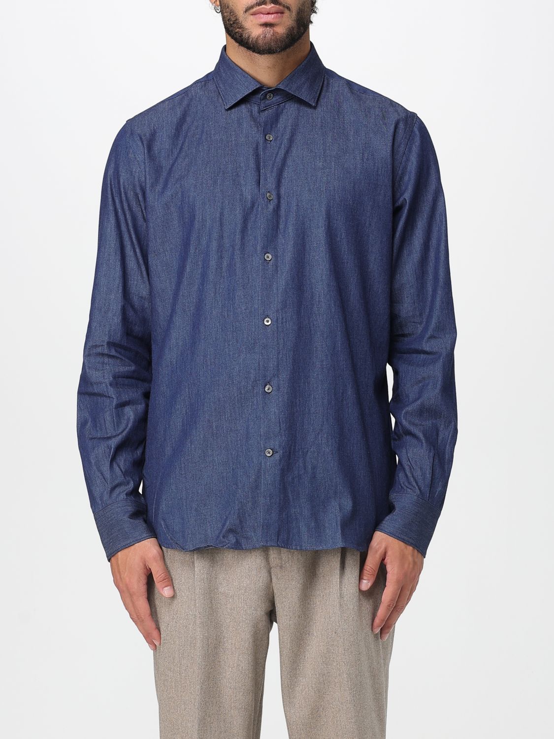Brooksfield Shirt  Men Color Denim In Blue