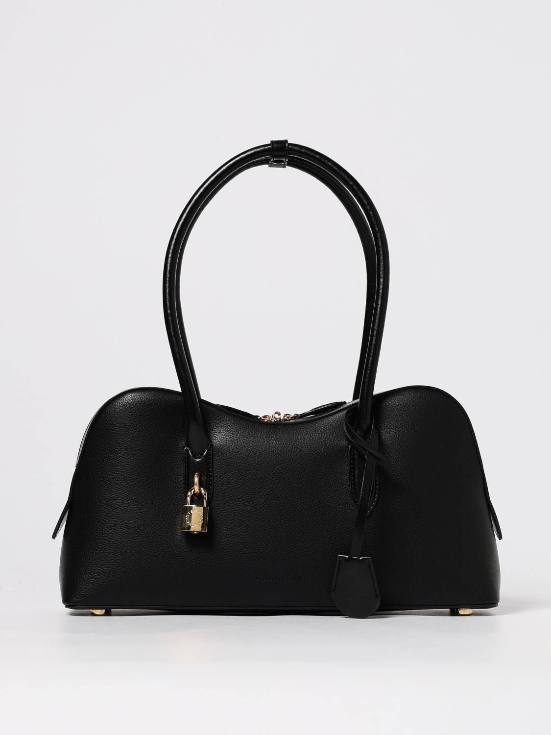 Stella Mccartney Stella Ryder Logo-embossed Embellished Textured Vegan Leather Tote In Black