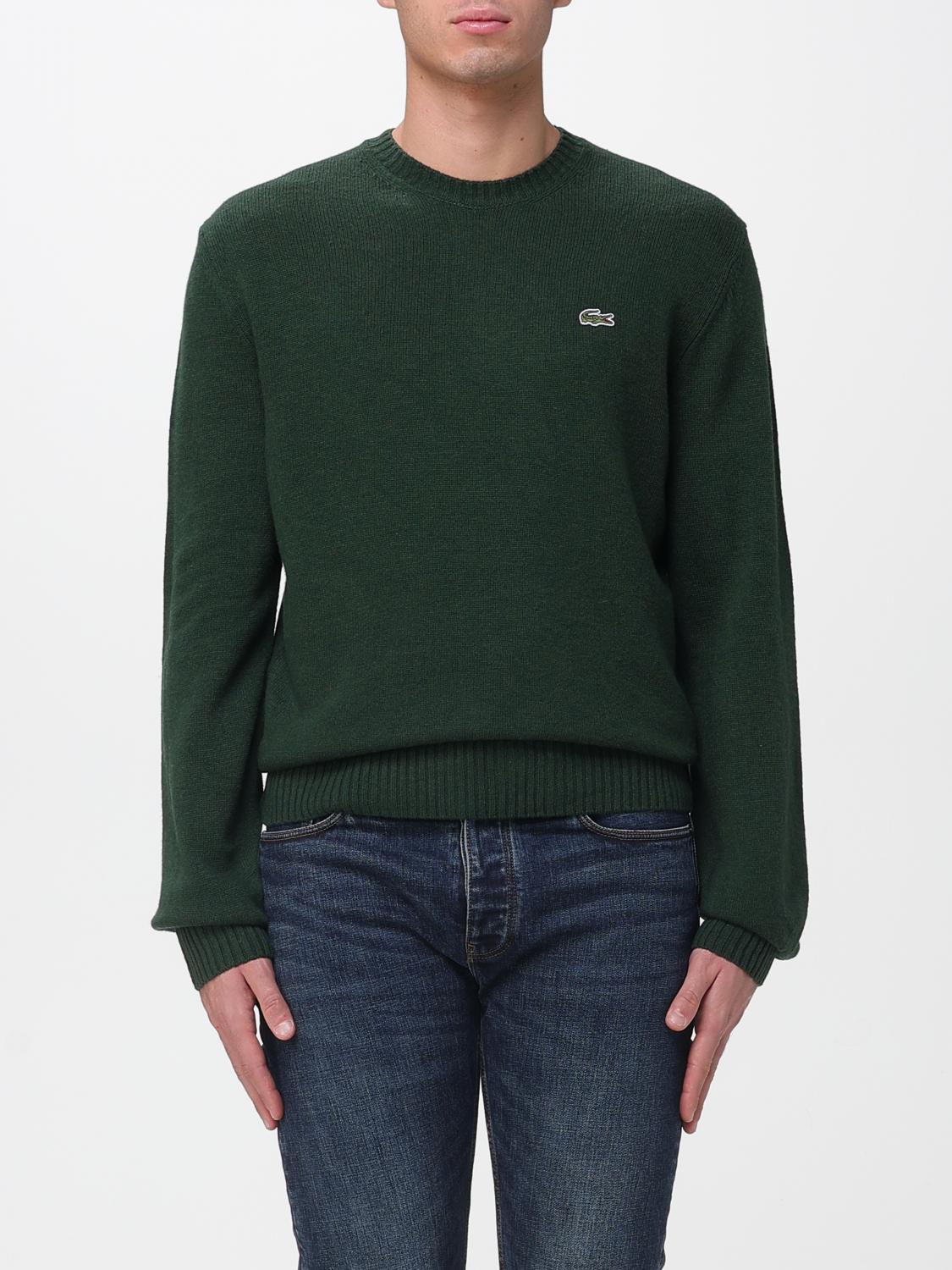 Lacoste Green Brushed Cotton Sweatshirt In Animal Print