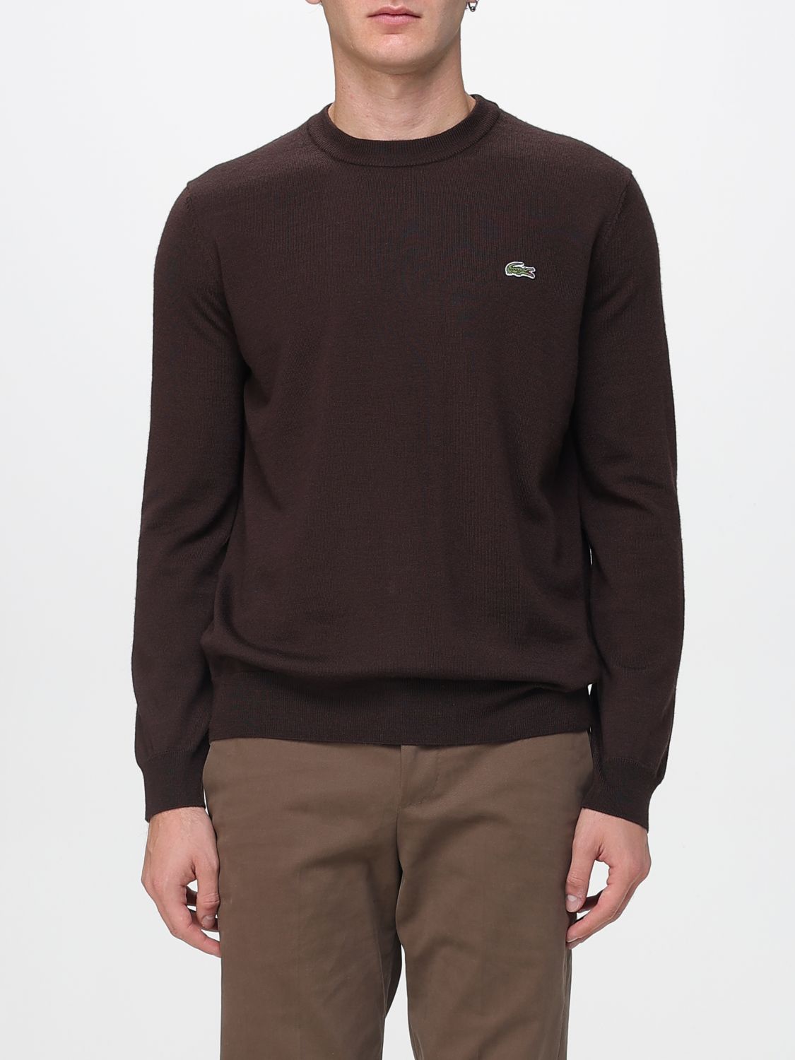 Lacoste Sweater  Men Color Charcoal In Brown